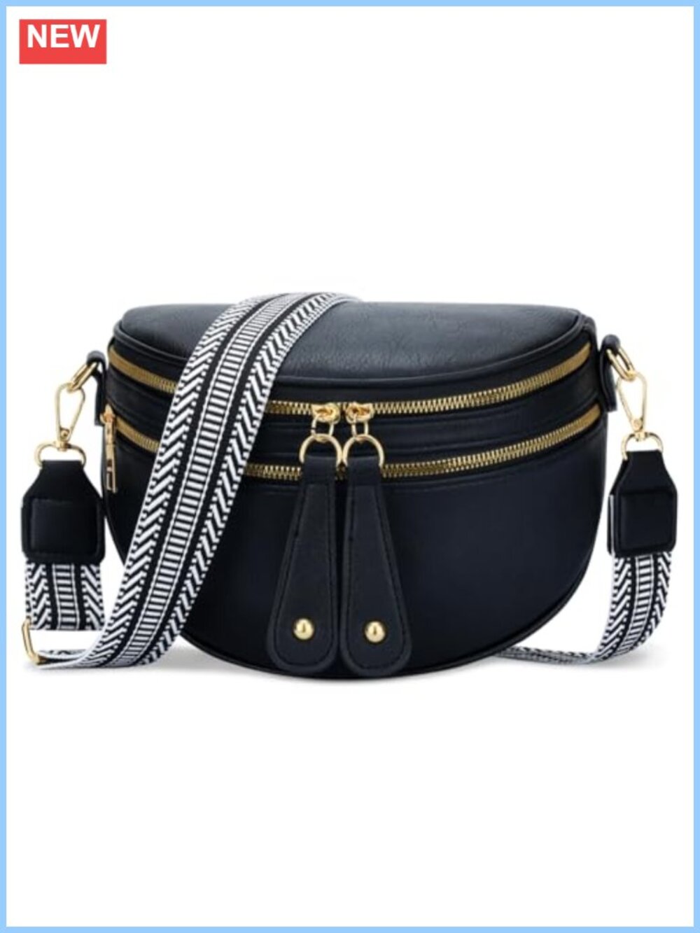 Vegan Leather Crossbody Bag Adjustable Strap Sling Chest Bag Travel